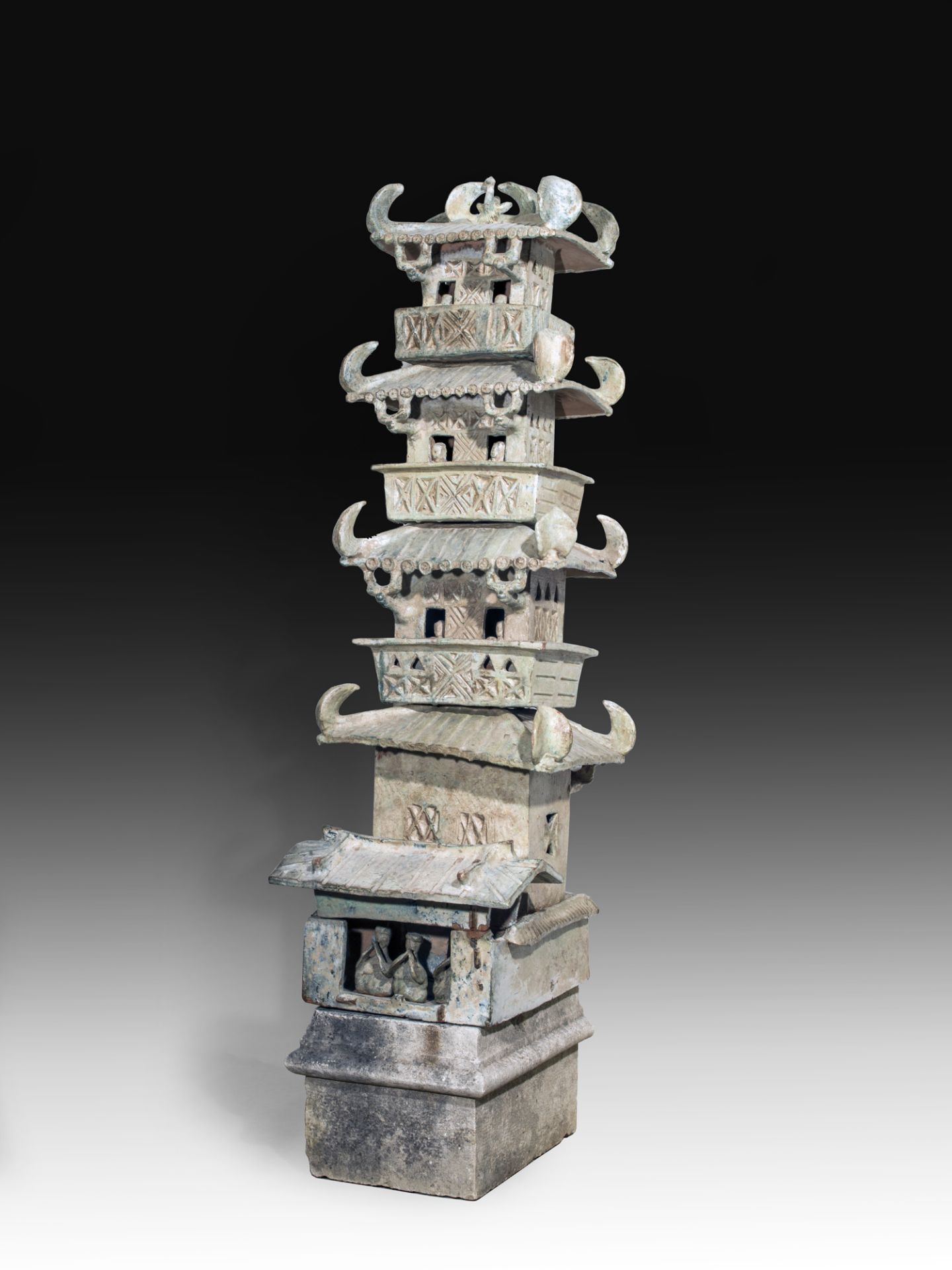Important de modèle de tour pagode composé de cinq étages superposés séparables et de balcons, - Bild 6 aus 8