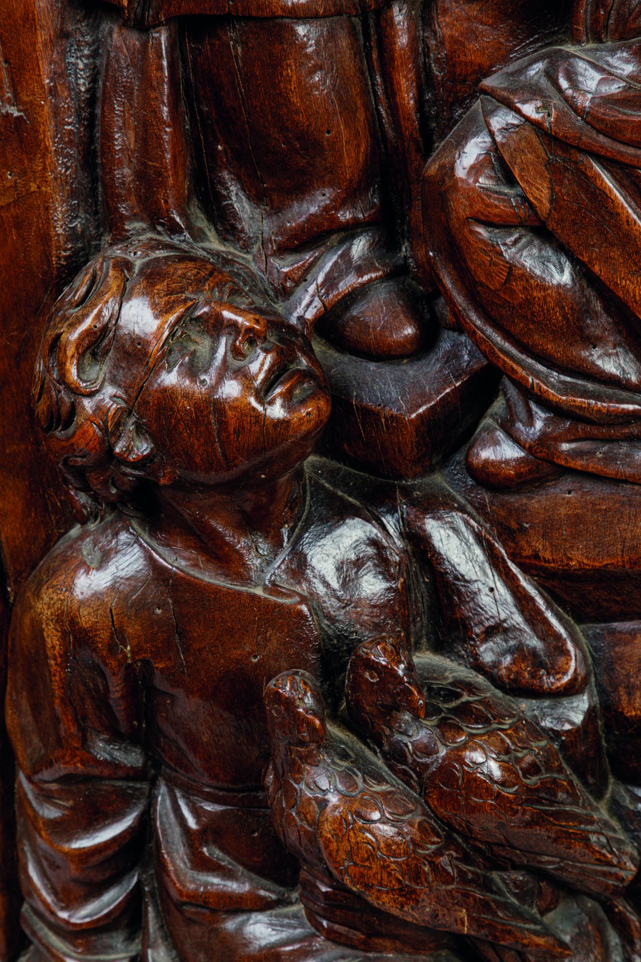 La comparution, panneau de bois de noyer sculpté 17 eme siècle 72x115x5cm - Bild 4 aus 4