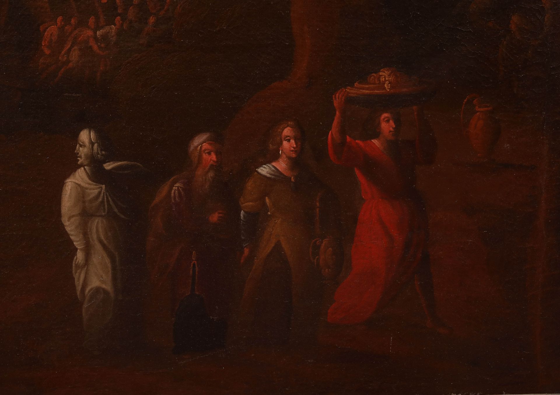 Une paire d'huile sur toile École espagnole, 17 eme siècle Lot et sa famille fuyant la destruction - Image 3 of 13