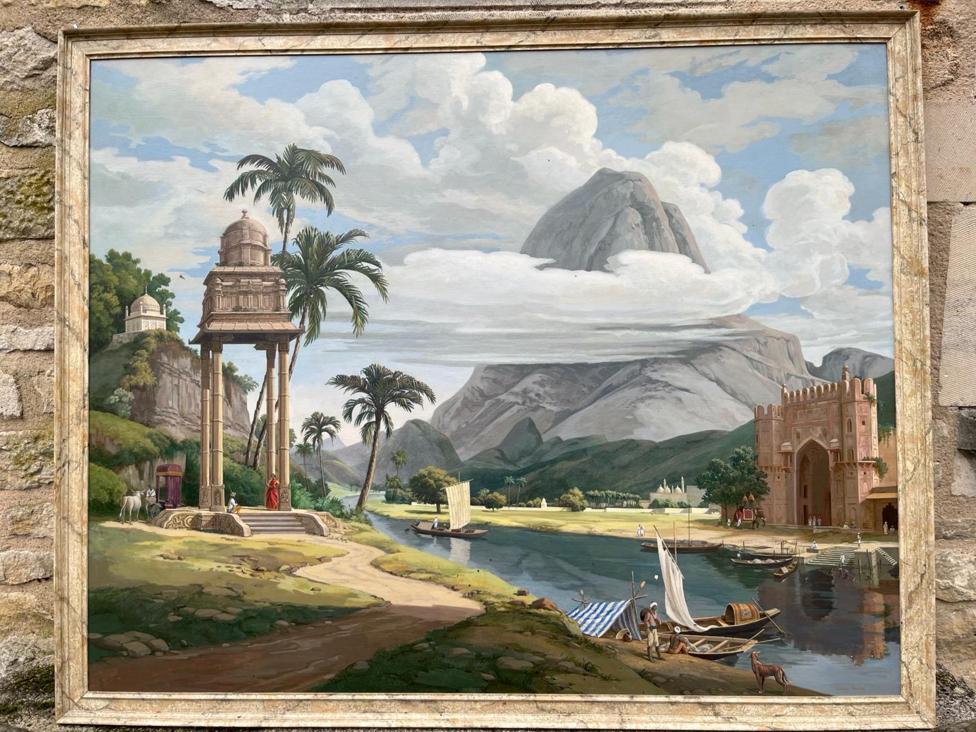 Gordon Davies British | 1926 – 2007 Un capriccio indien Peinture Huile sur panneau Peinture Huile