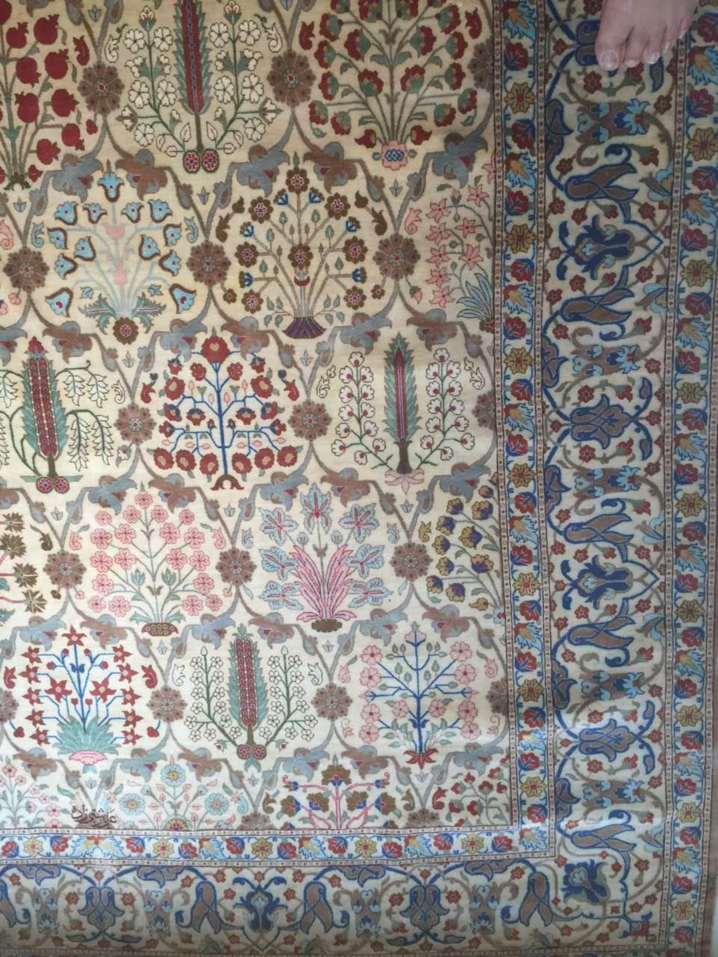 Tapis laine et soie Ispahan Iran 253 x 170 cm - Bild 4 aus 10