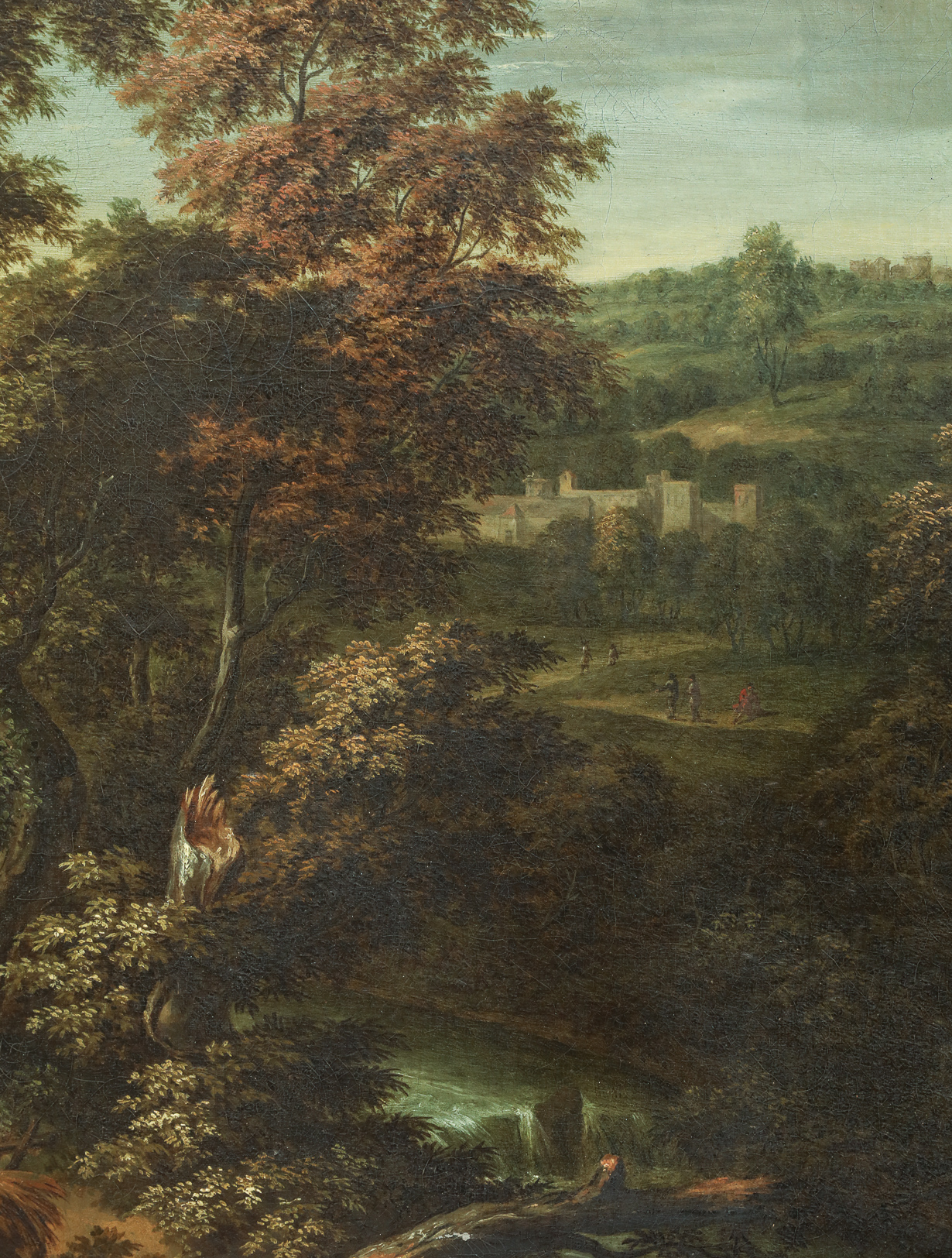 Paire de paysages flamands Huile sur toile 17 eme siècle Encadrement par Atiscuir 70x90cm et 90 - Image 11 of 12