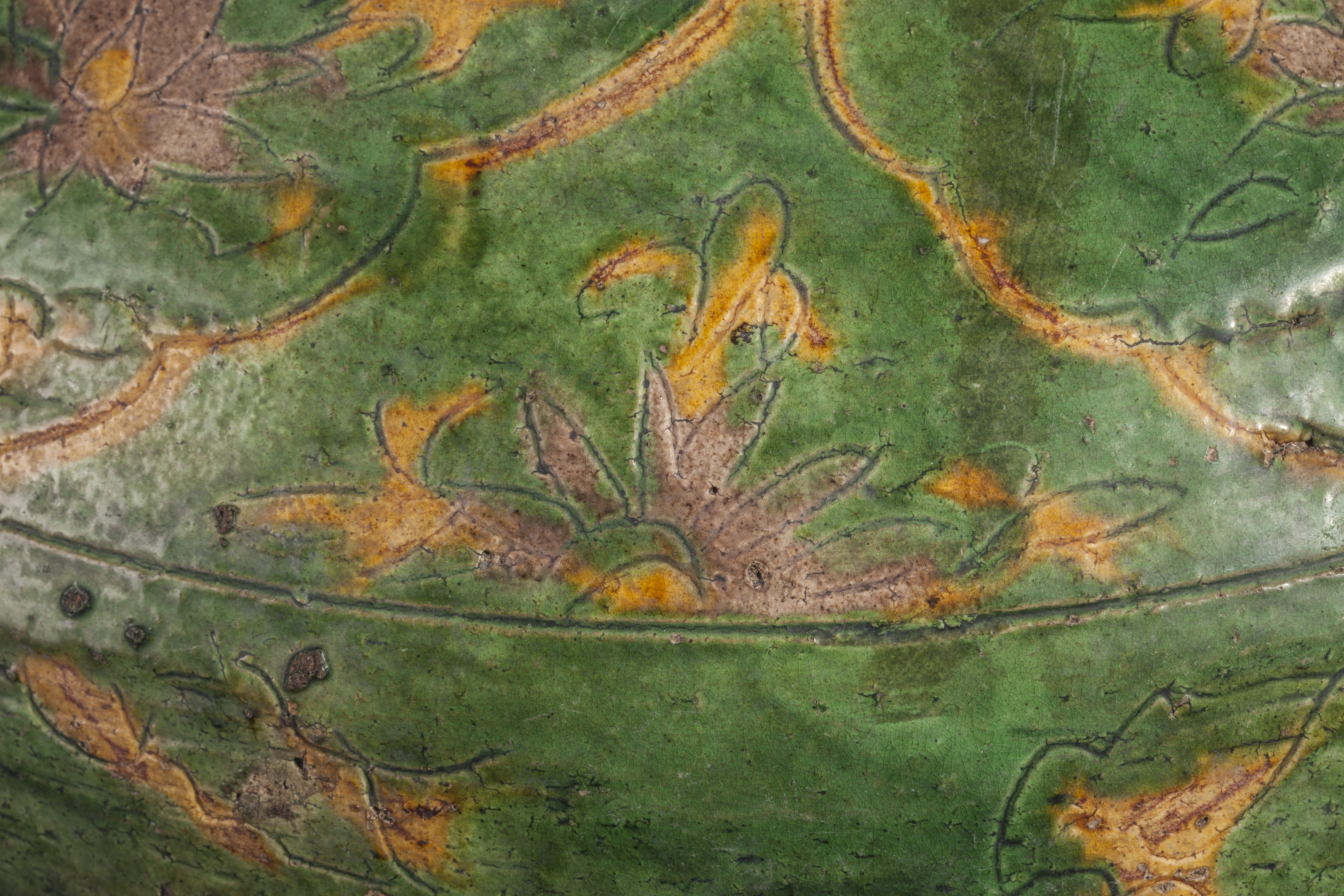 Potiche couverte moulée de quatre chiens de Fo et décorée de nuages et frises lotifomes Céramique - Image 5 of 5