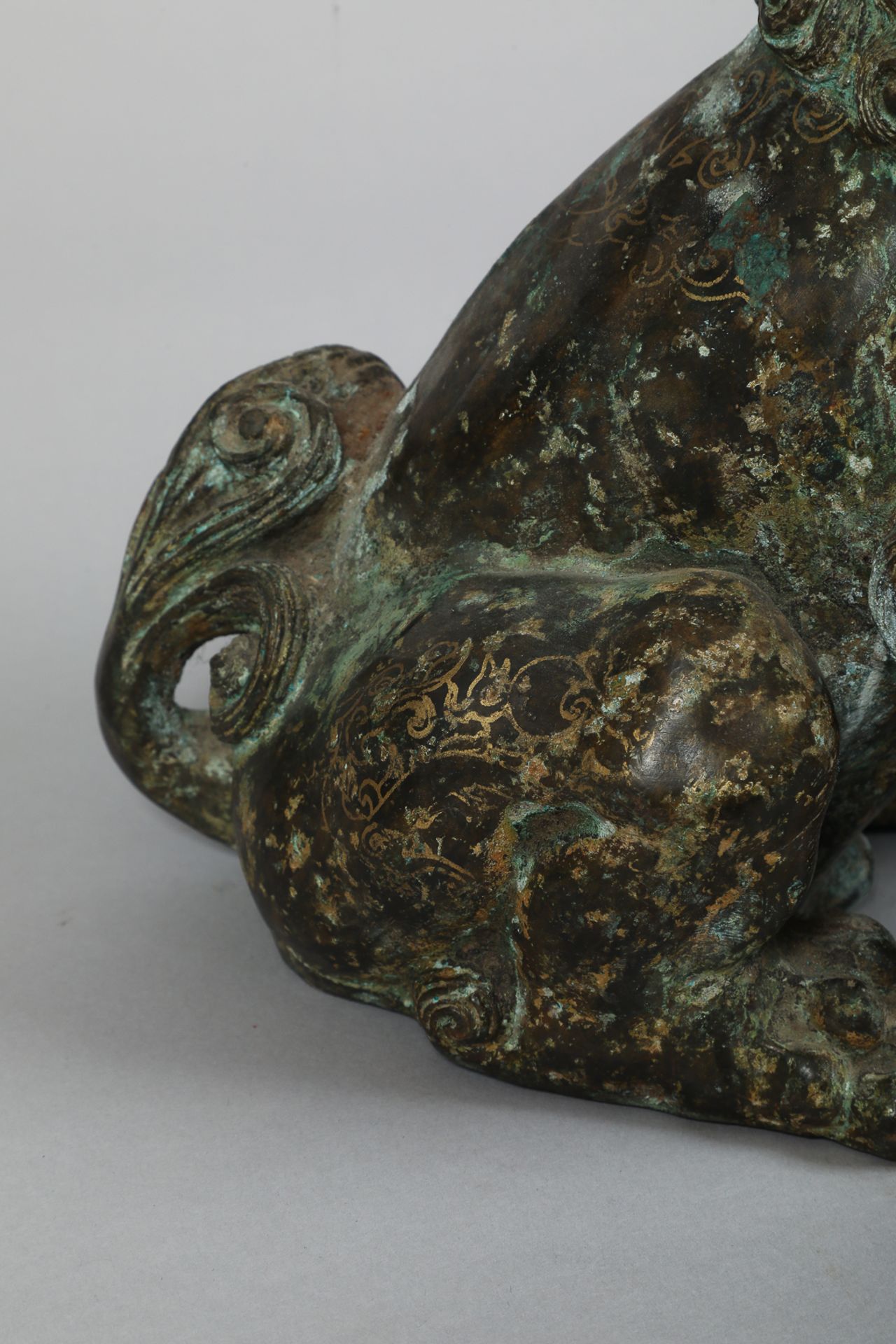 Paire de chimères chiens de Fô en bronze Chine Ht 28cm x 30 x18cm - Bild 4 aus 4
