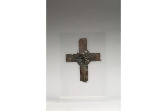 Christ en bronze Limoge France 13ème siècle 24,5cm x 19,5cm Petits manques - Bild 4 aus 4