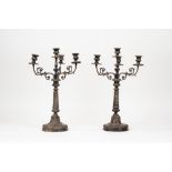 Two silver candlesticks, Naples, 19th century