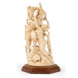 ☼ Ivory sculpture depicting Krishna and Rada, India, early 20th century