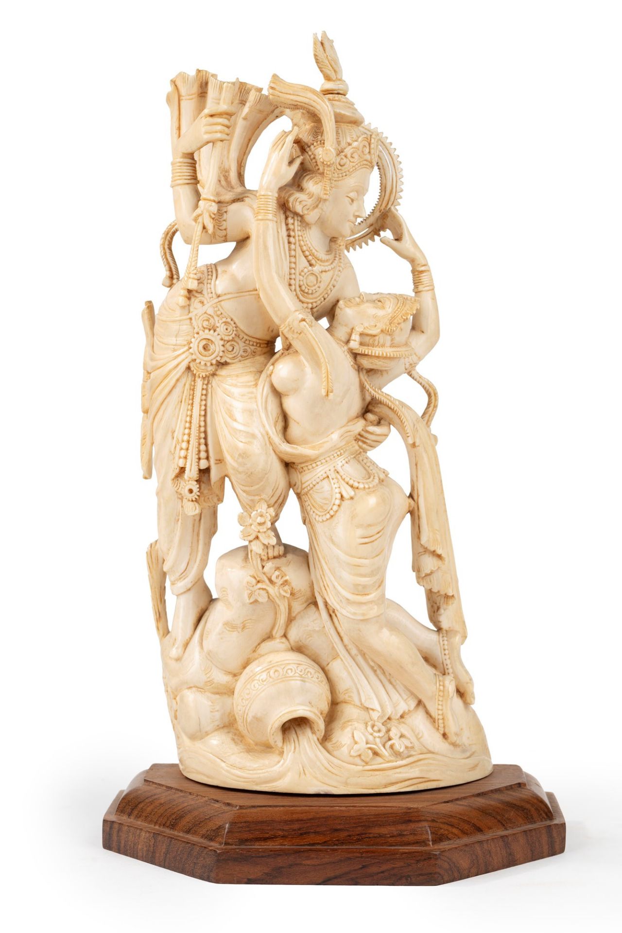 ☼ Ivory sculpture depicting Krishna and Rada, India, early 20th century