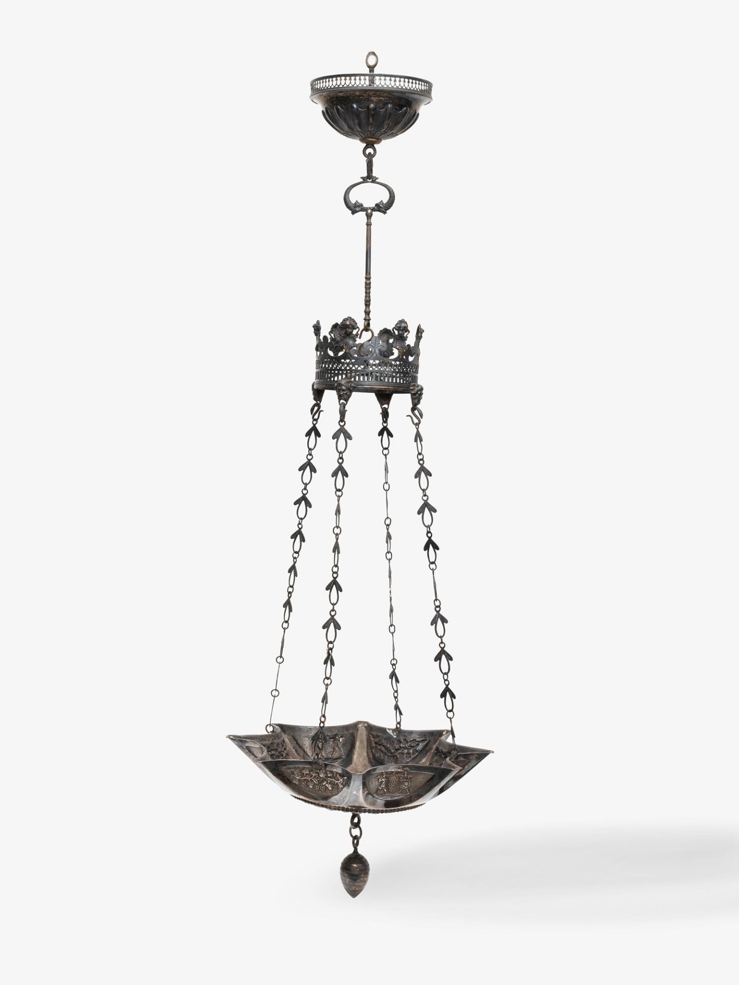 Silver chandelier, early 20th century