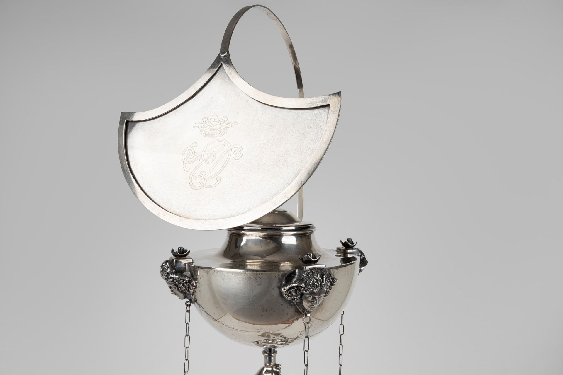 Roman silver oil lamp representing Mercury, by Giambologna, 20th century - Image 3 of 6