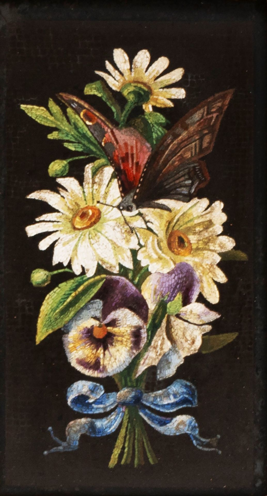 Micromosaic depicting flowers, 19th century - Image 2 of 3