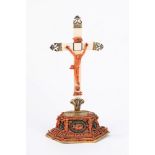 ☼Crucifix in ivory, coral and embossed copper, Trapani manufacture, 18th century