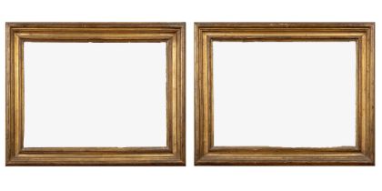 Pair of Salvator Rosa frames in carved and gilded wood, Rome, 18th century