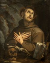 Roman school, XVII century - Saint Francis