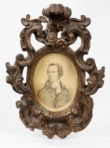 Carved and mecca-gilded wooden frame, 17th-18th century