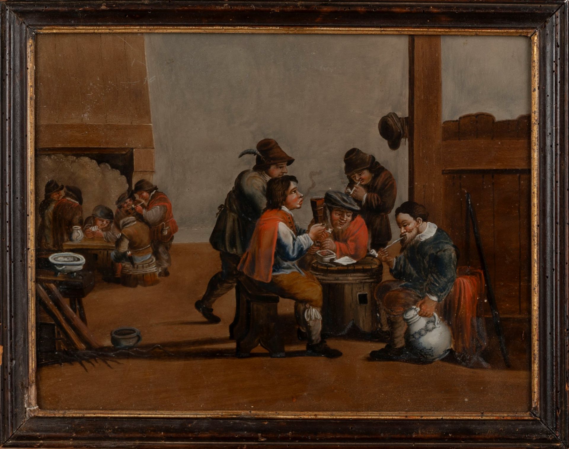 Maniera of David Teniers - Interior of inn with players