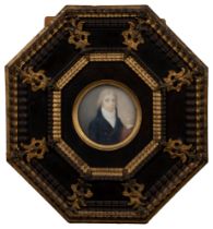 Italian school, beginning of XIX century - Miniature depicting a half-length portrait of a young gen