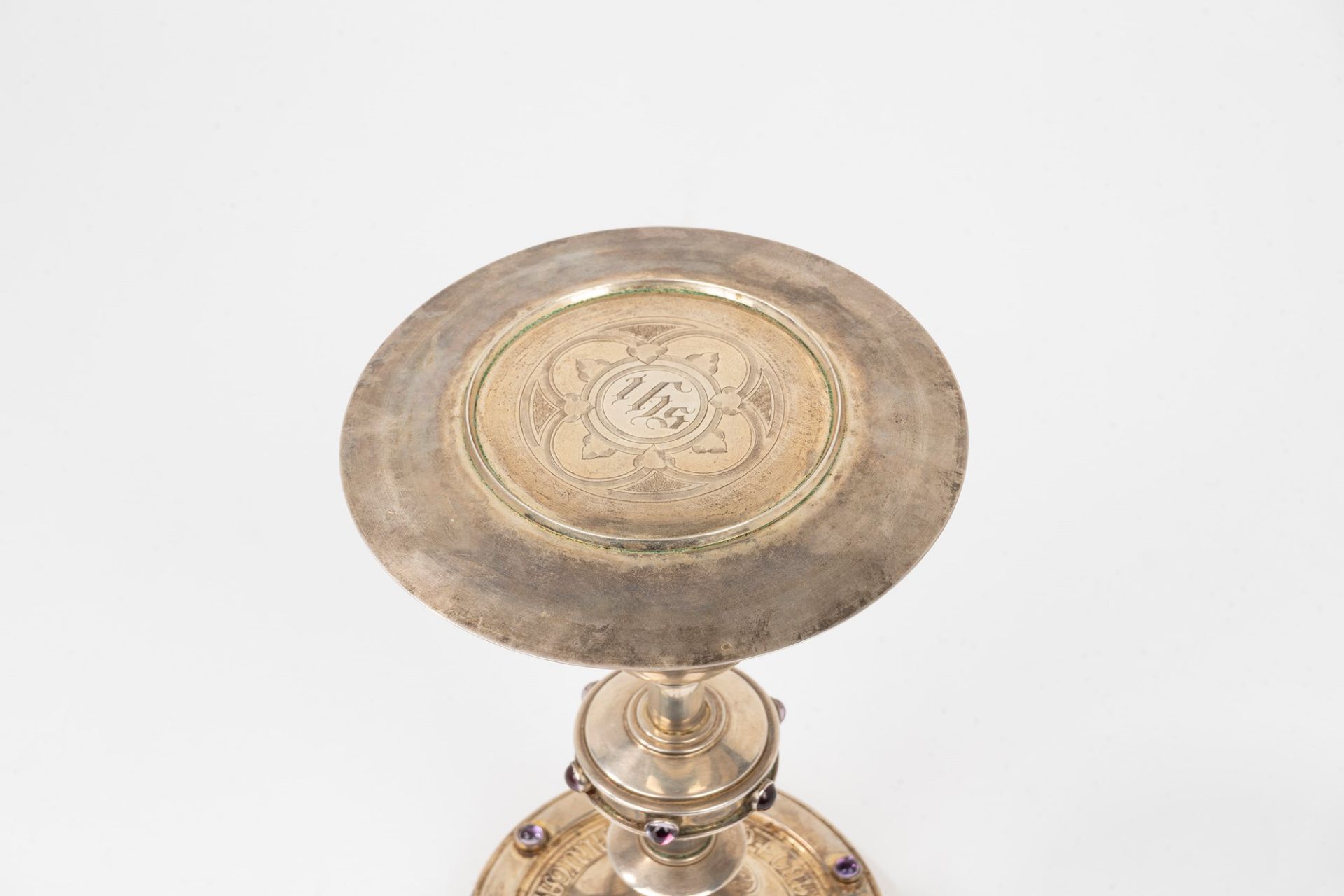 Large silver chalice with saucer, France, late 19th century - Image 3 of 7