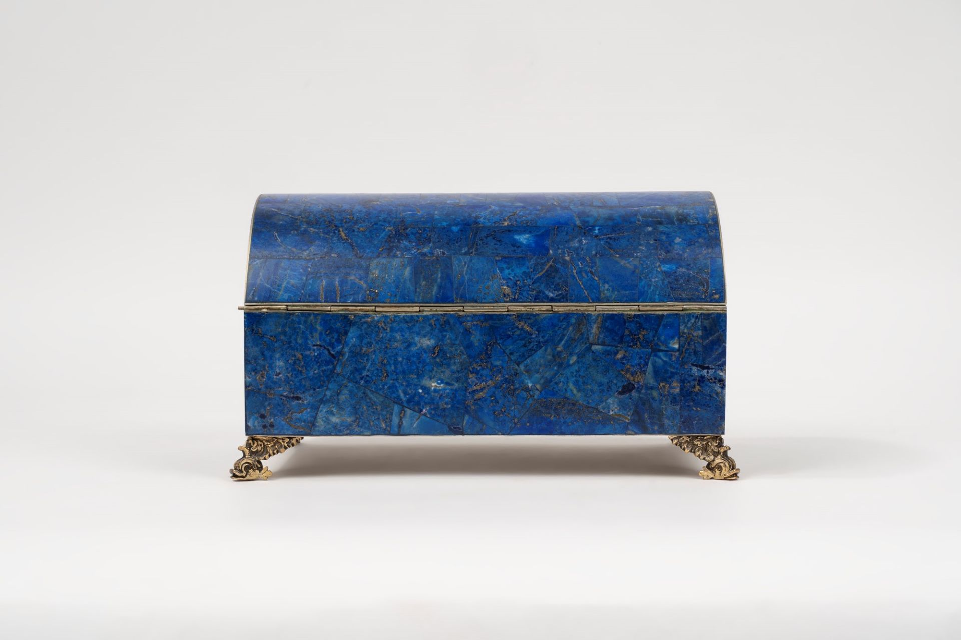 Box in lapis lazuli and gilded bronze, 20th century - Image 2 of 3