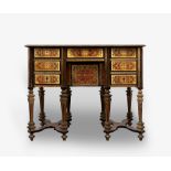 ☼ Important Mazzarino Boulle wall desk, finely inlaid in brass and tortoiseshell, late 17th century