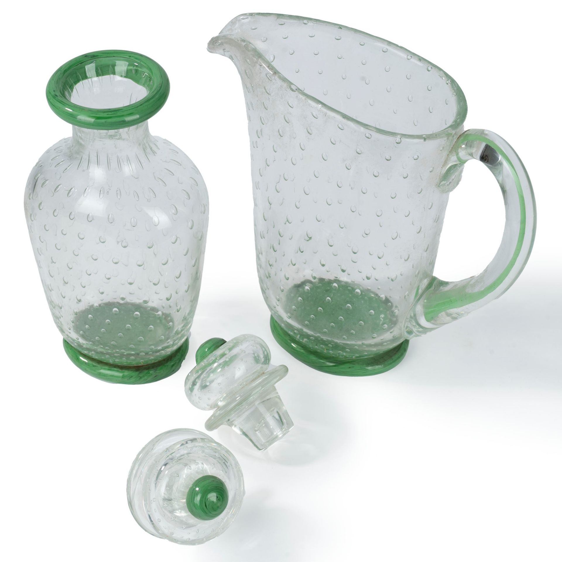 Transparent Murano glass service with bubbles consisting of forty-eight pieces, circa 1930 - Bild 3 aus 7
