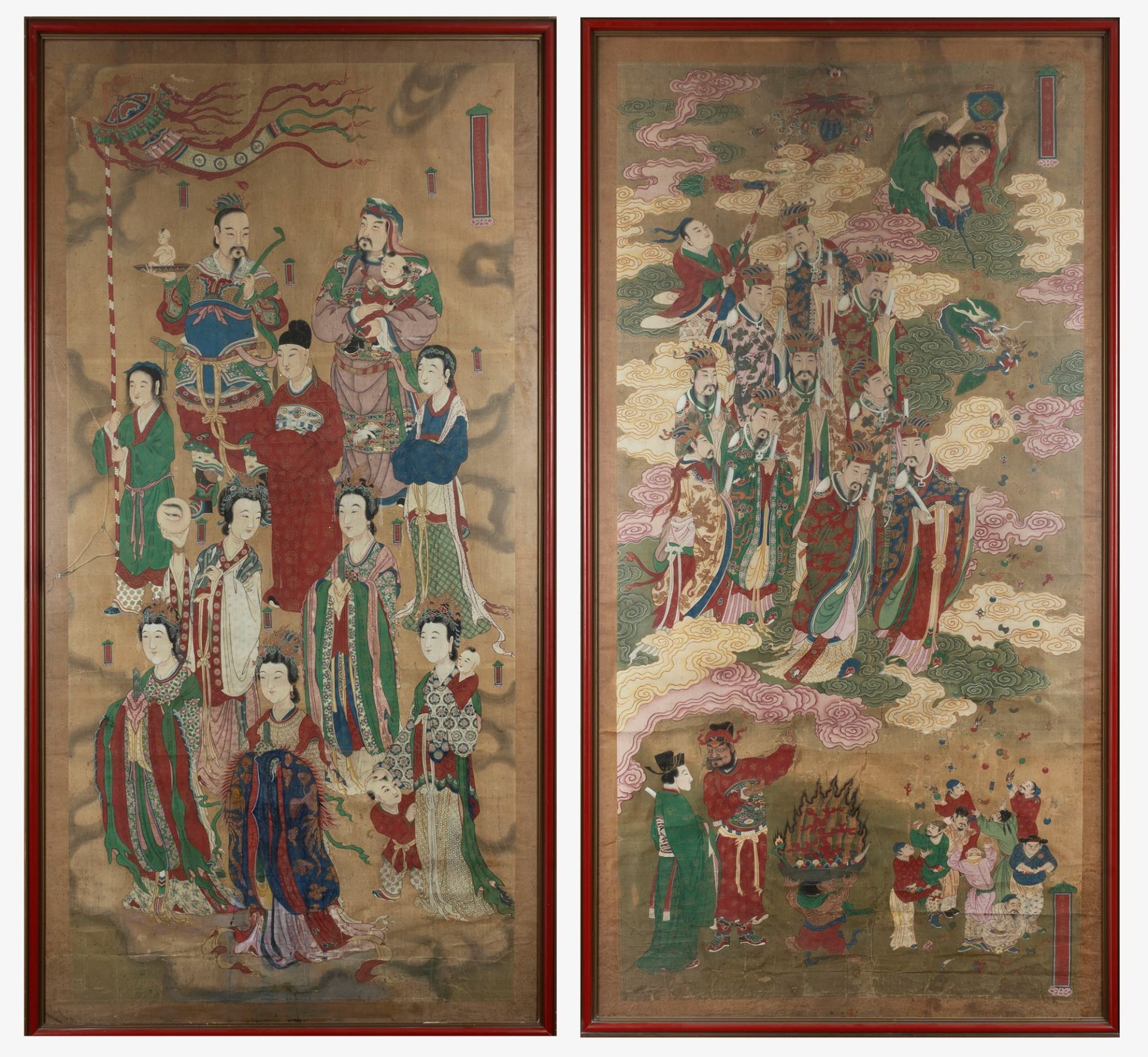 Two important paintings on silk, China 18th - 19th centuries