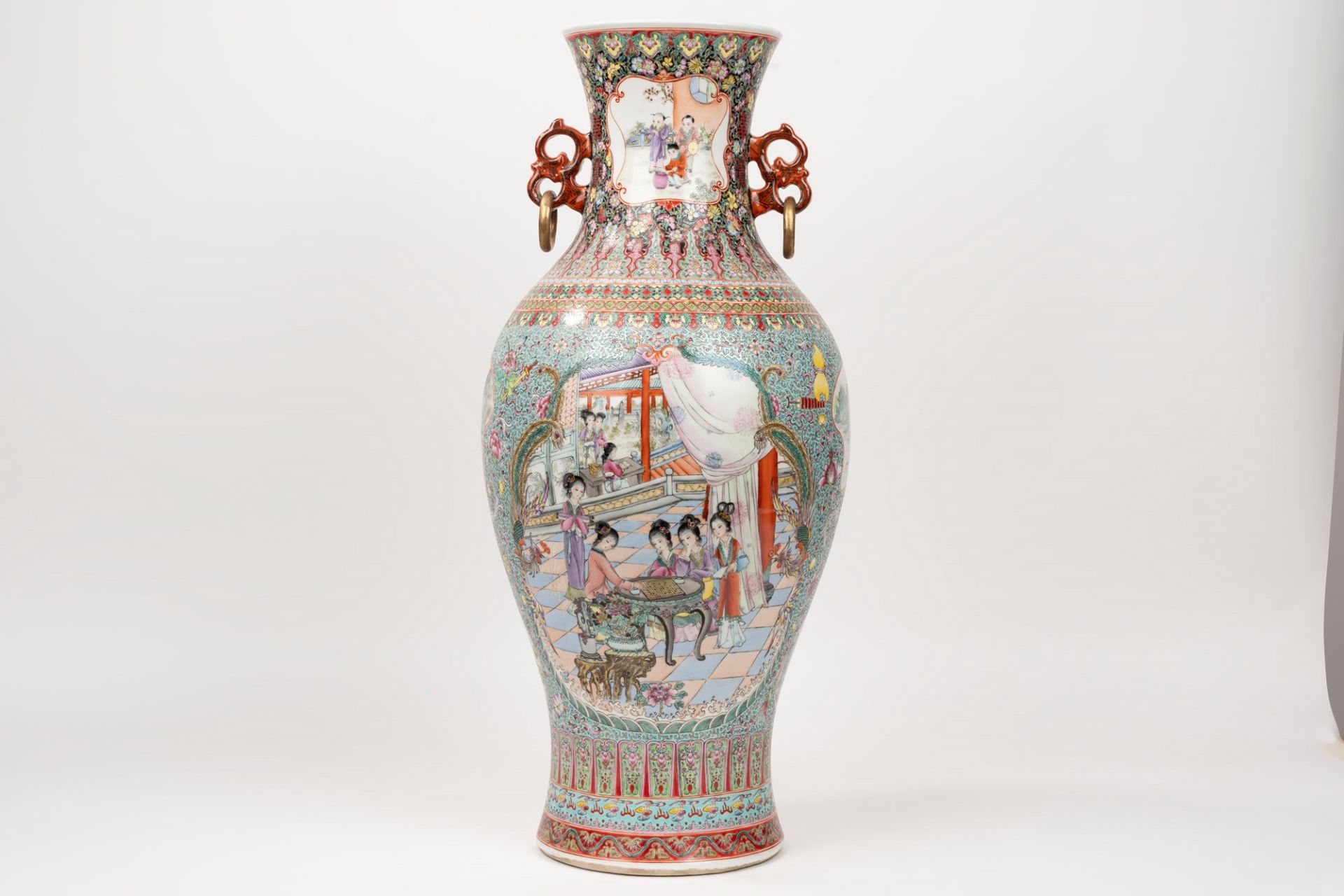 Polychrome porcelain vase, China, 20th century - Image 2 of 6