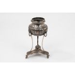Tripod silver candle holder vase, Naples, early 19th century
