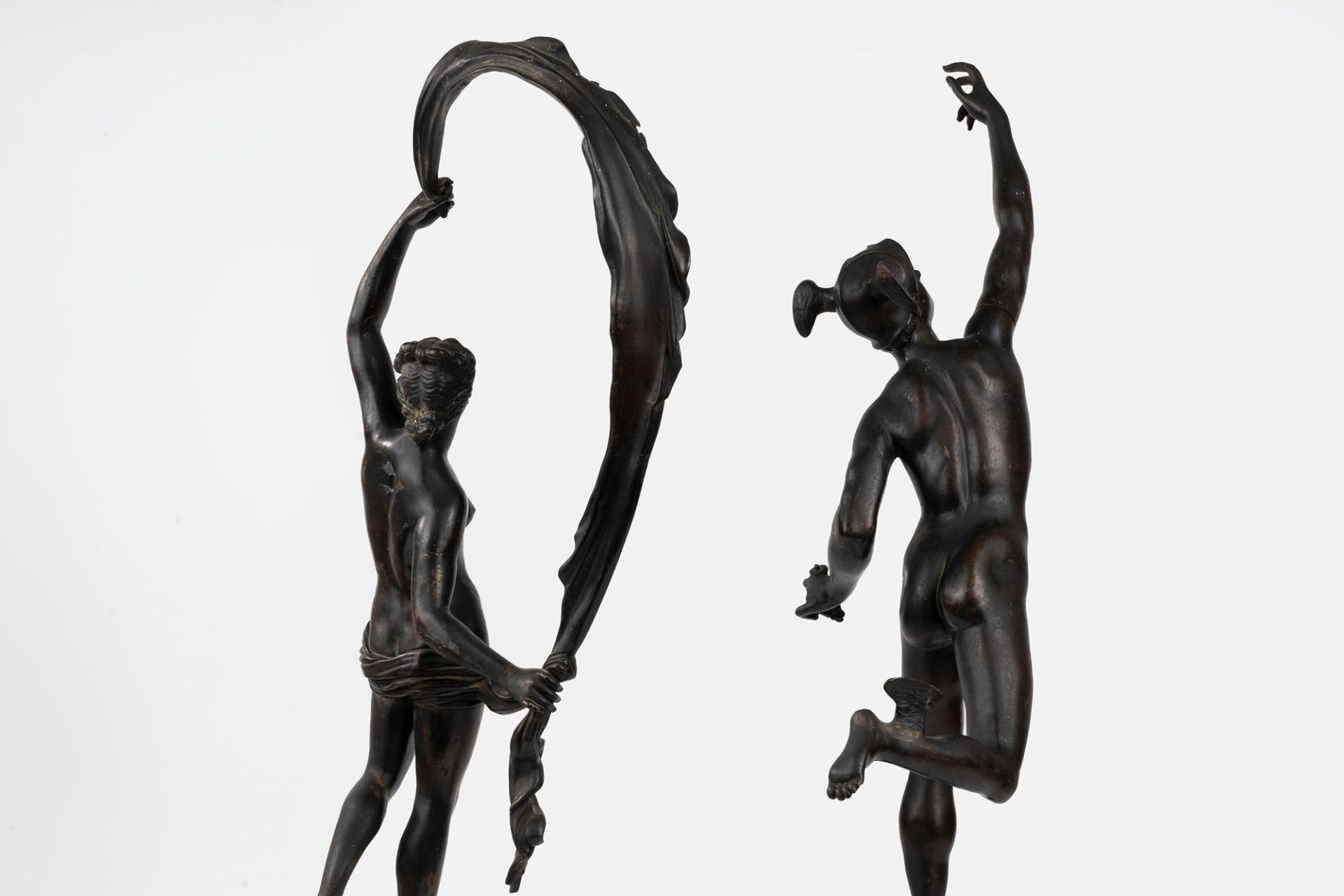 Two bronze sculptures depicting Mercury and Fortune, after Giambologna, 19th century - Image 5 of 8