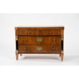 Model of a chest of four-drawers in wood of walnut, early 19th century