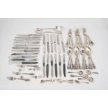 Lot consisting of 67 silver cutlery from different services, 20th century