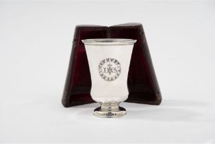 Silver drinking glass with lid, Birmingham, England 1839