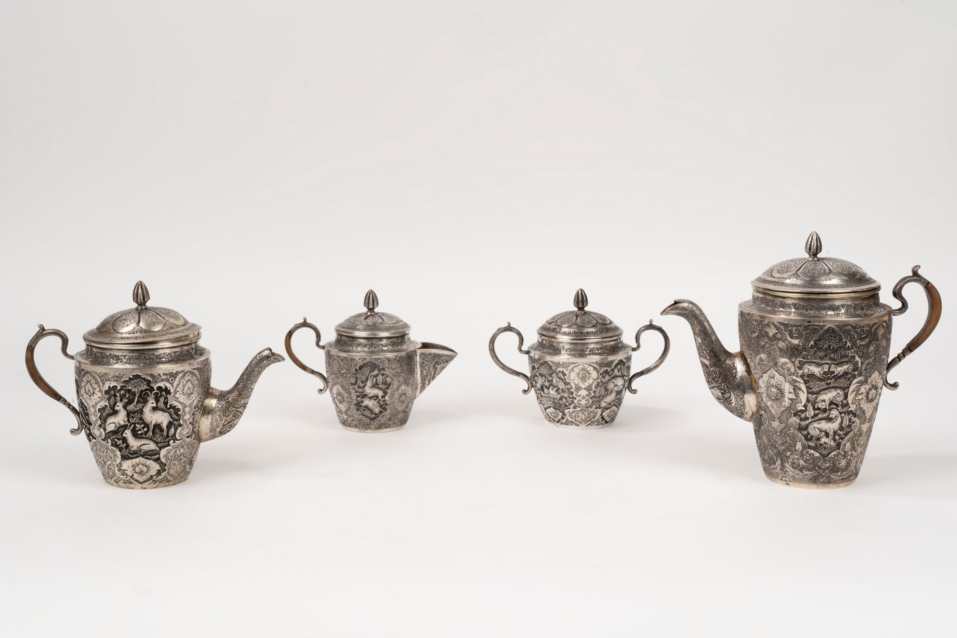 Silver tea service, Persia, 19th century
