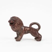 Lustered ceramic sculpture depicting a lion, 20th century