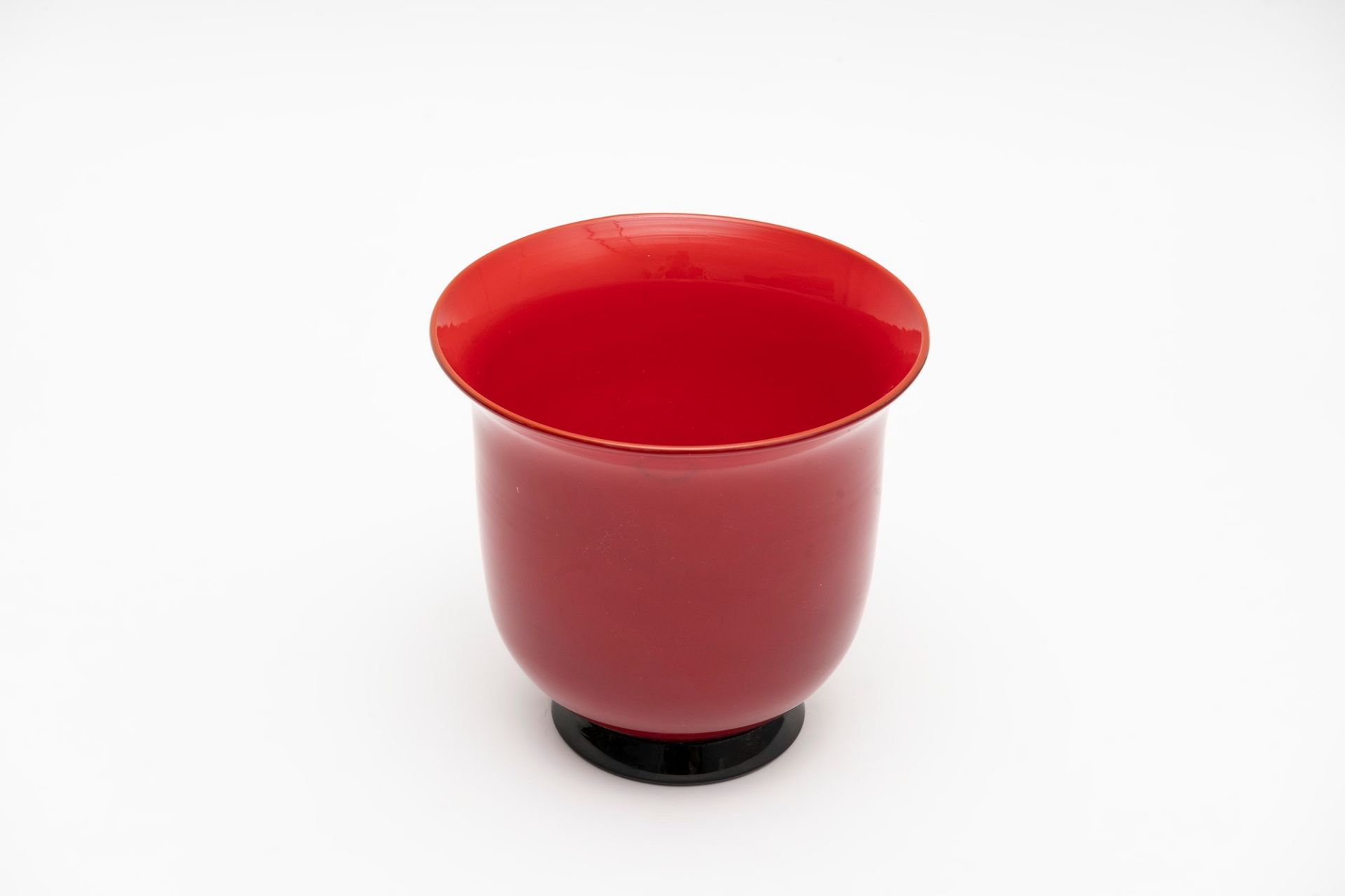 Venini red glass vase, 1990s