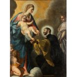 Italian school, XVIII century - Apparition of the Madonna with Child to Saint Ignatius