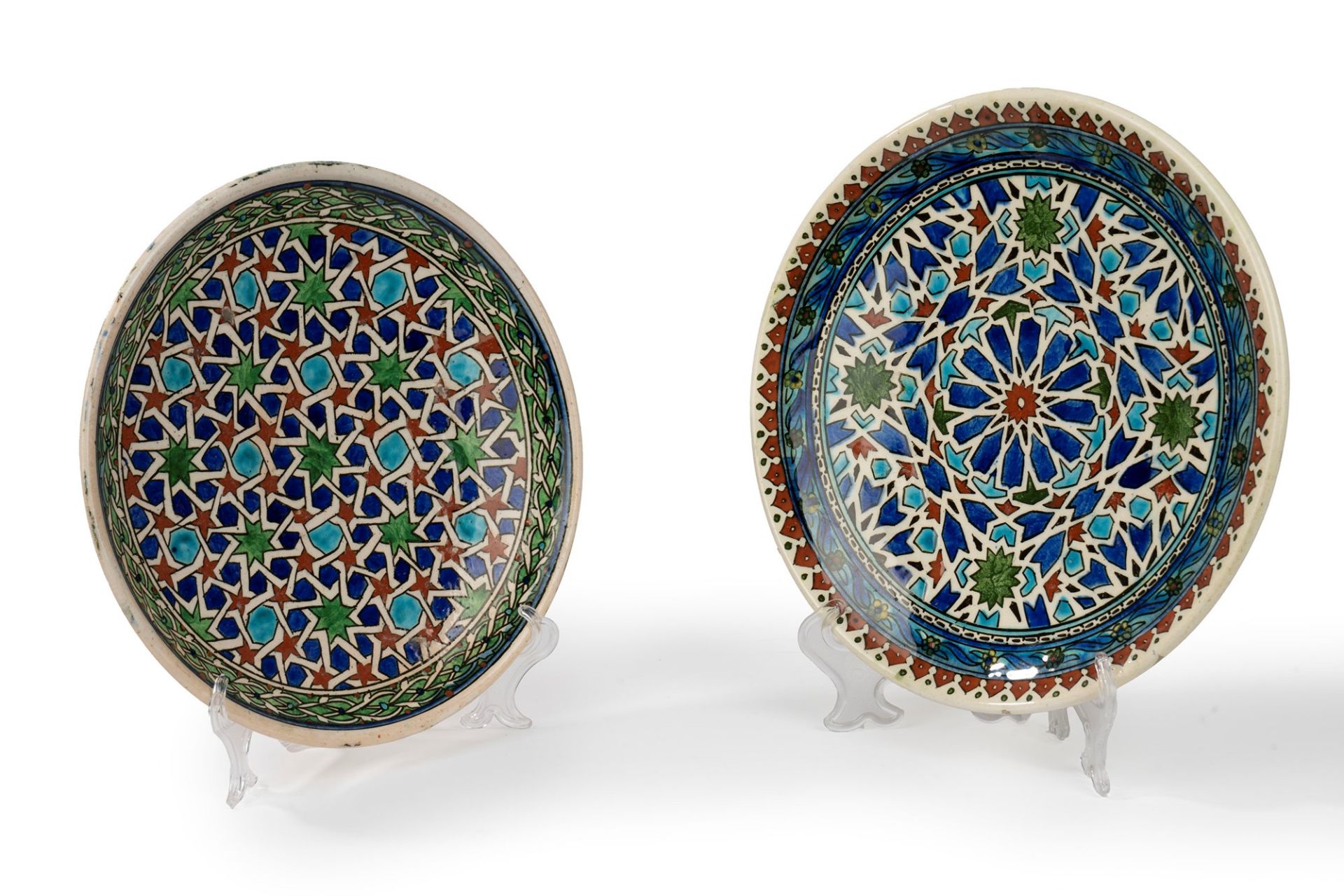 Two Kutahya ceramic plates, Türkiye, 19th - 20th centuries