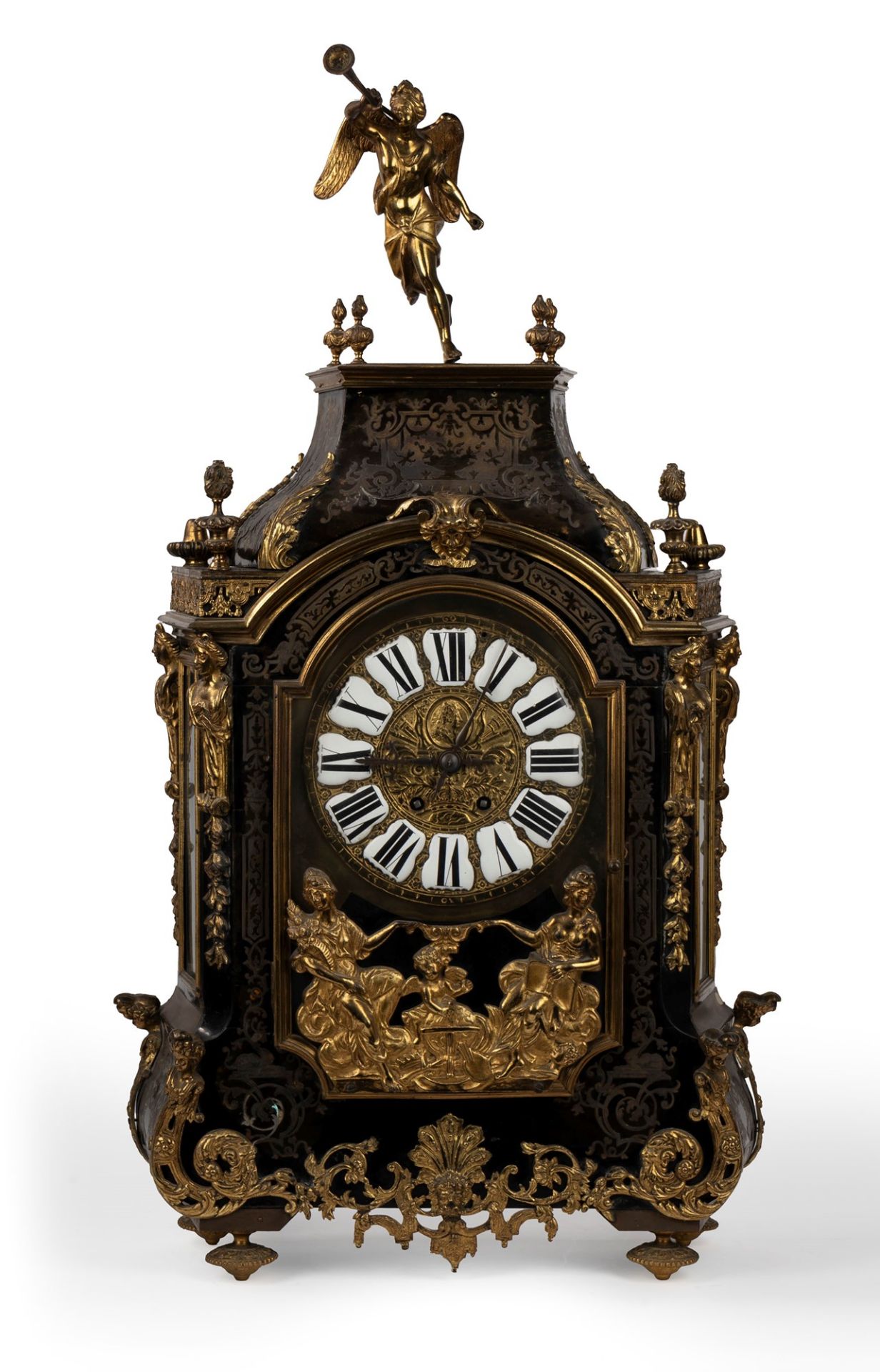 Cartel clock with gilded bronze applications, Napoleon III, France, 19th century