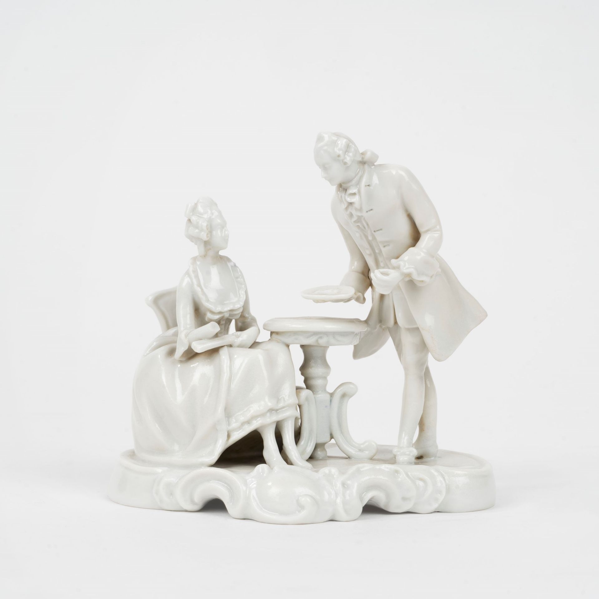 Lot consisting of seven white porcelain sculptures, 20th century - Image 3 of 10
