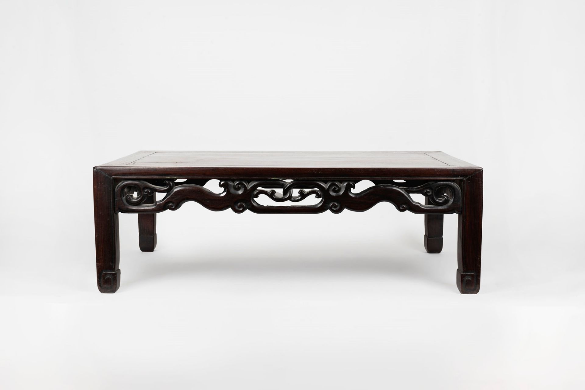 Oriental style carved wooden table, 20th century