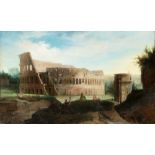 Italian school, XIX century - View of the Colosseum with the Arch of Constantine
