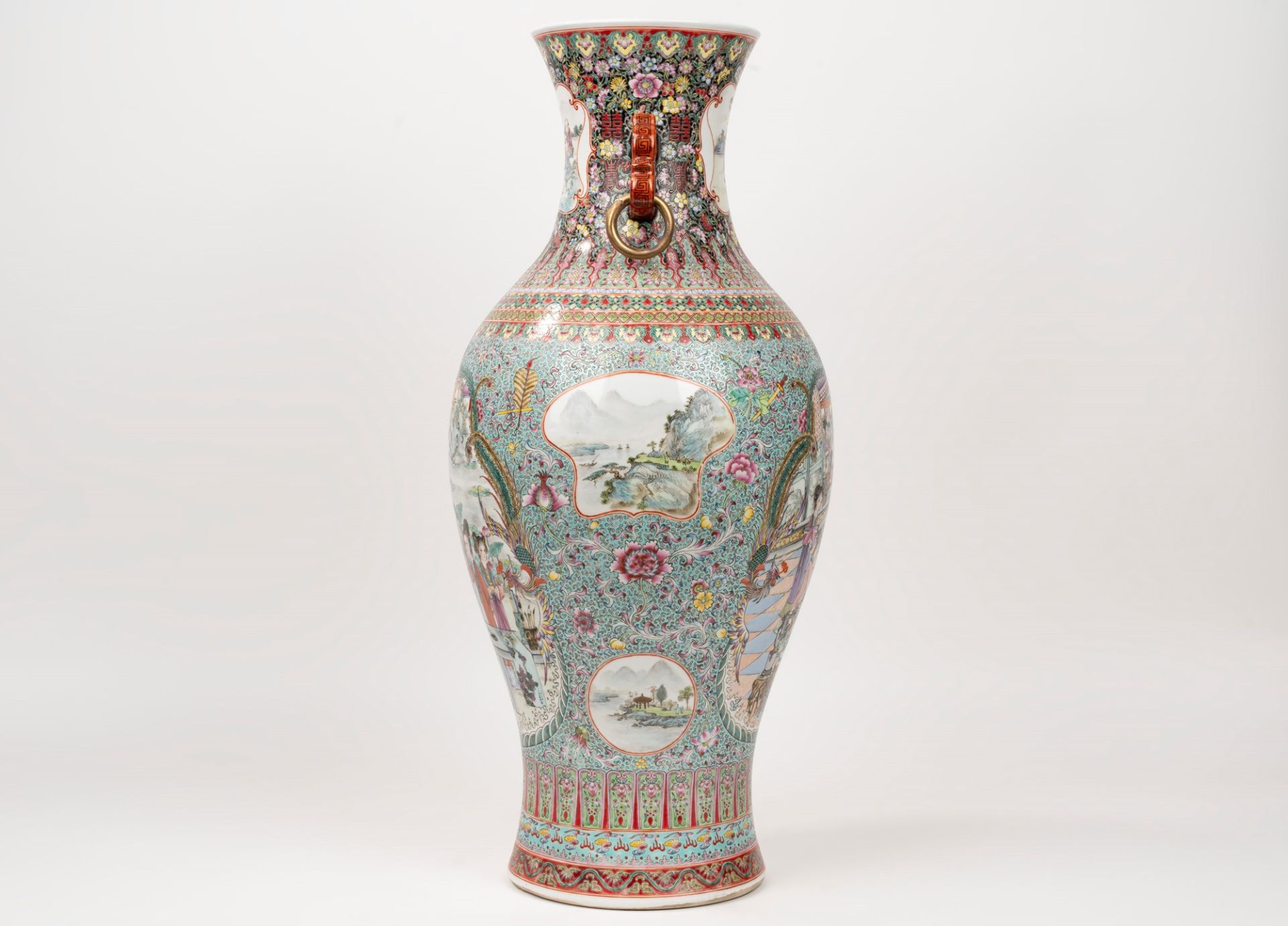 Polychrome porcelain vase, China, 20th century - Image 4 of 6