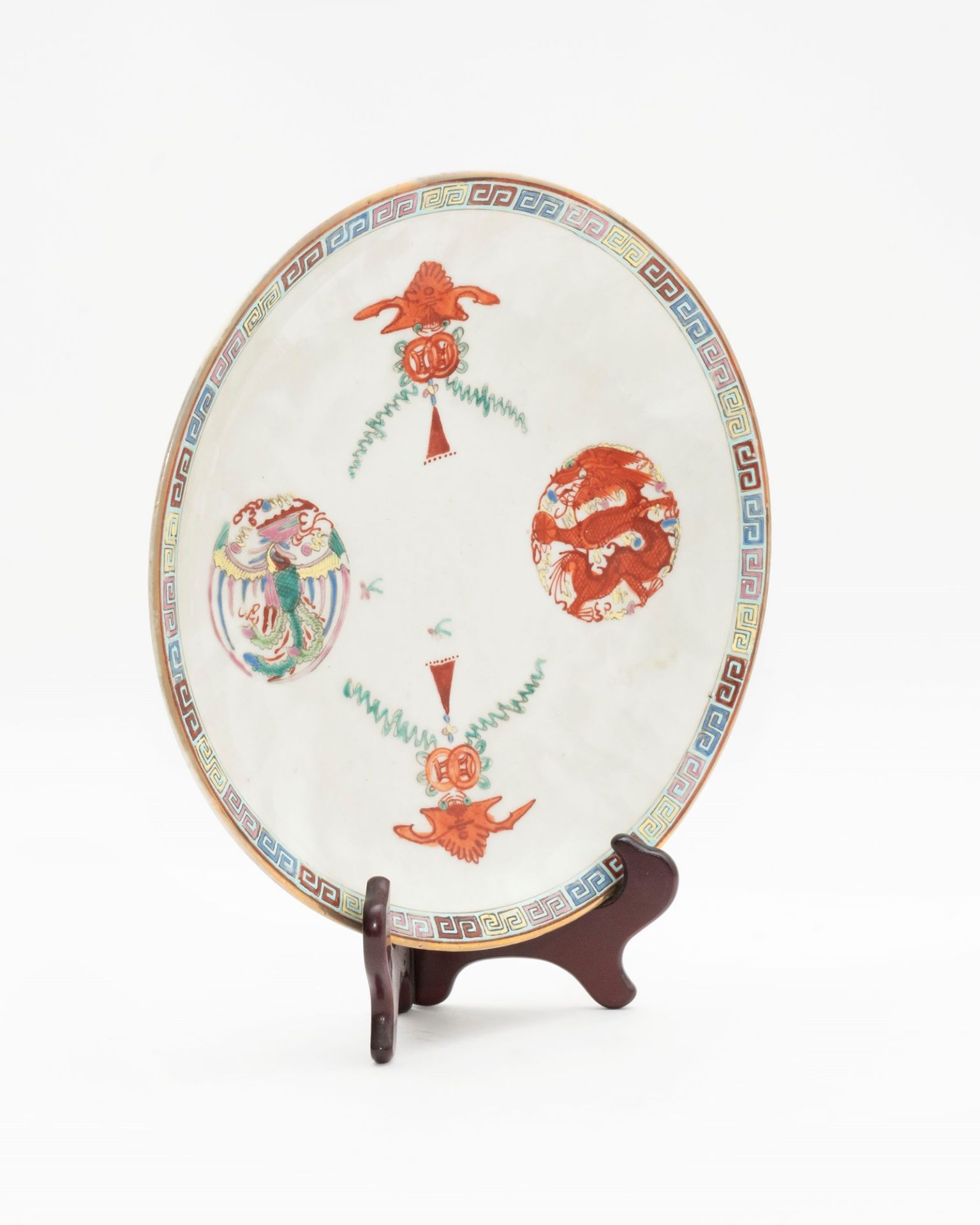 Polychrome porcelain plate, China, 20th century