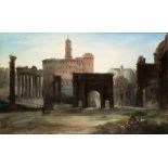 Italian school, XIX century - View of the Capitoline Hill from the Roman Forum