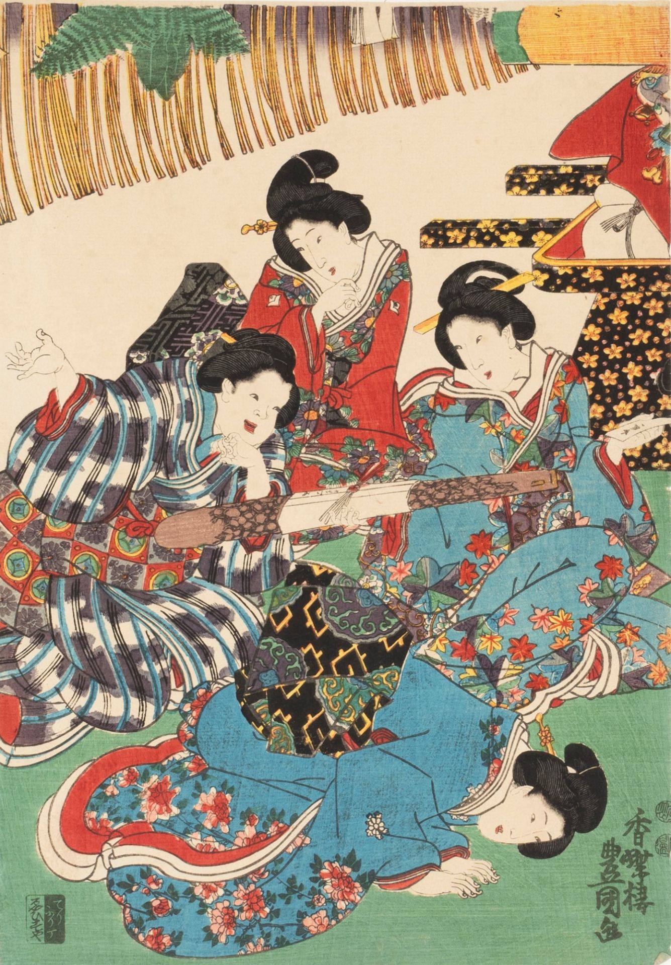 Utagawa Kunisada (1786-1865) - Lot consisting of two woodcuts, Japan, Meiji period - Bild 2 aus 2