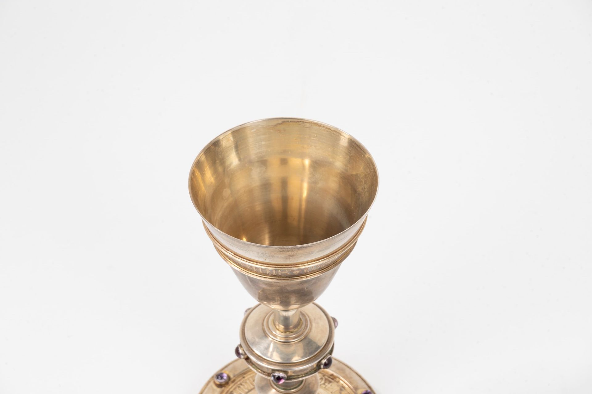 Large silver chalice with saucer, France, late 19th century - Image 4 of 7