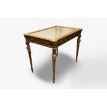 Important table - Louis XVI carved and gilded wooden display case, 18th century