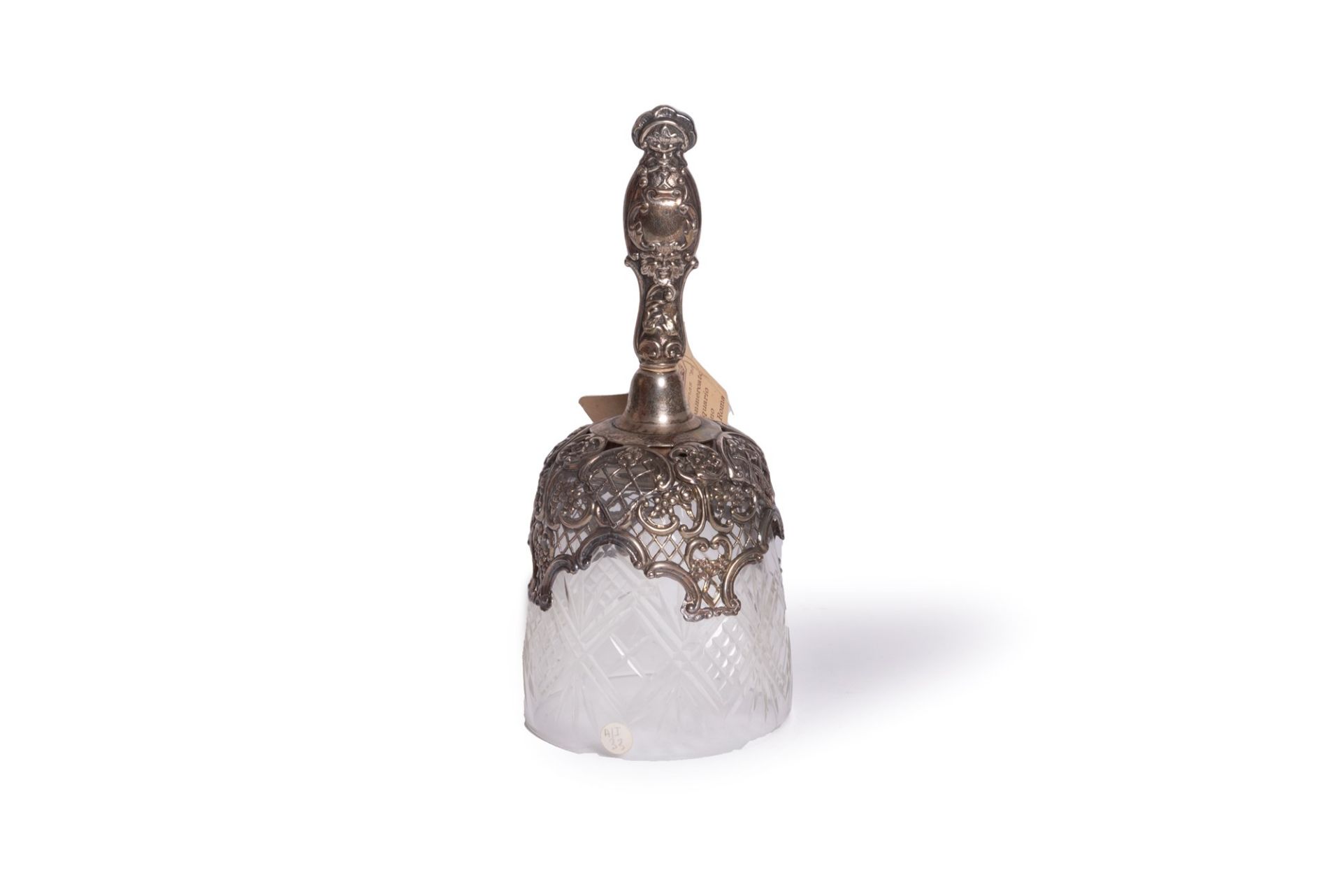 Silver and crystal bell, London, England, 19th century