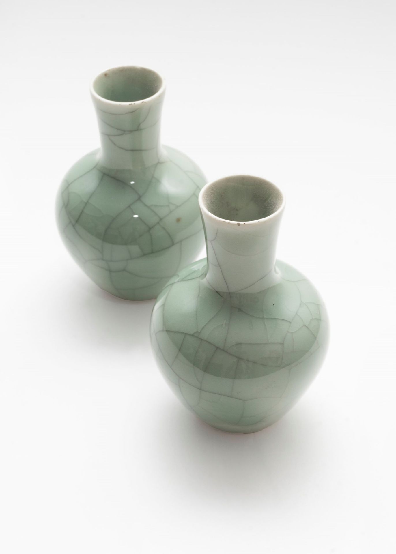 Pair of green Celadon porcelain vases, China, 20th century