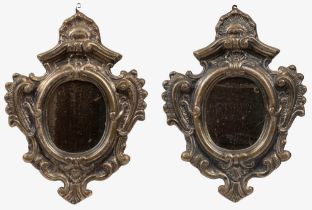 Pair of silver mirrors, Naples, 19th century